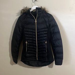 Michael Kors coat with faux fur hood